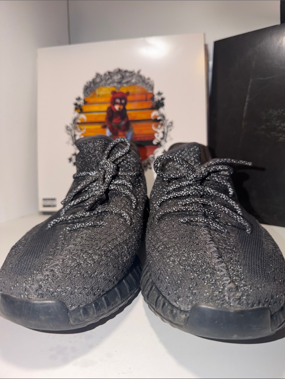 adidas Yeezy Boost 350 V2 Triple Black Reflective Sneakers - Picture 4 of 6